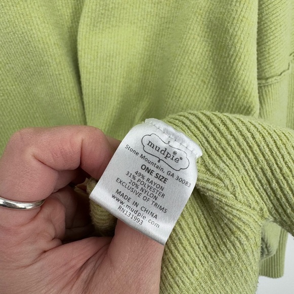 Mud Pie Womens Light Green Sweater One Size- Fits up to 2X - Picture 6 of 7